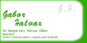 gabor halvax business card